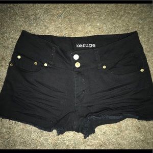 High Waisted Black Refuge Shorts